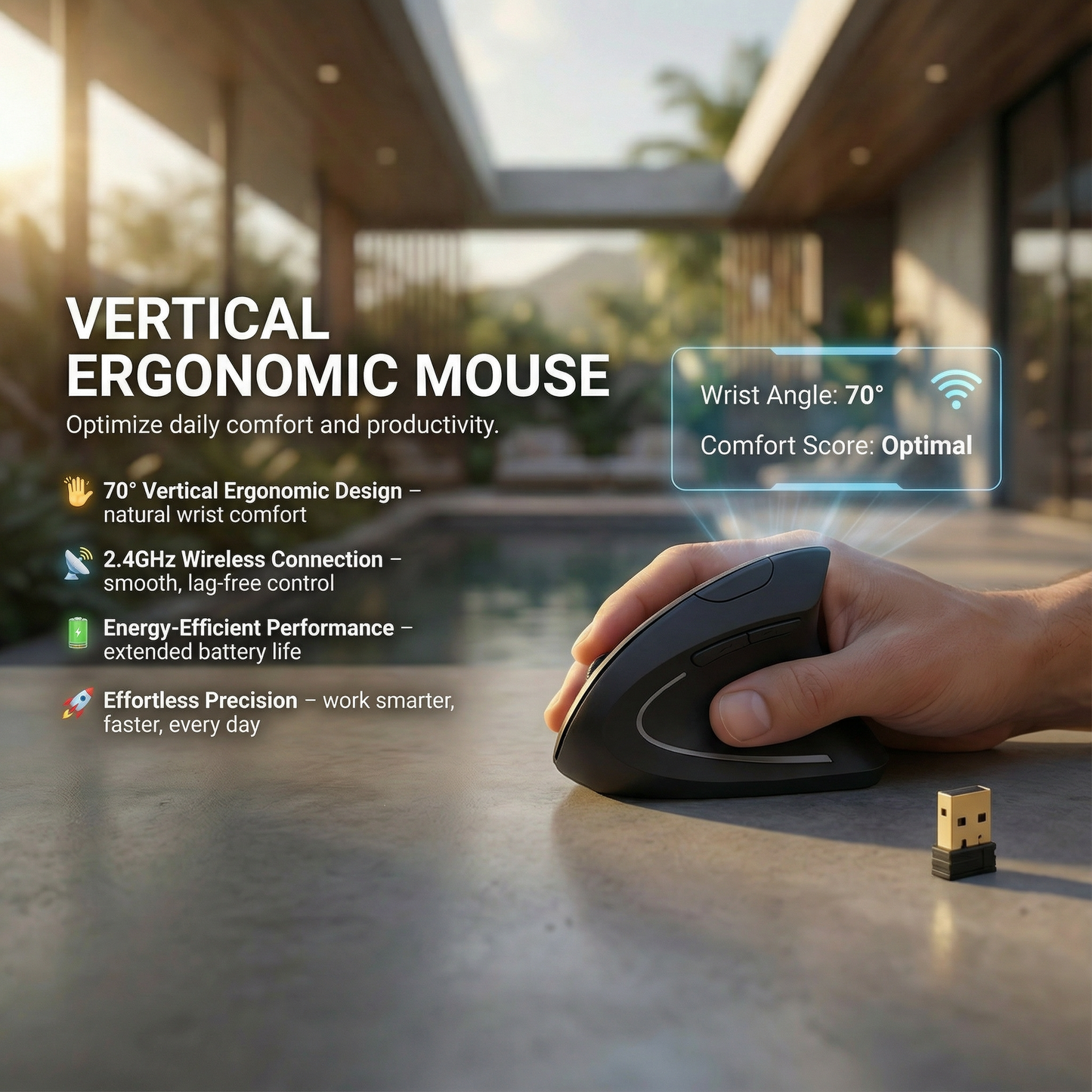 Ergonomic Wireless Vertical Mouse